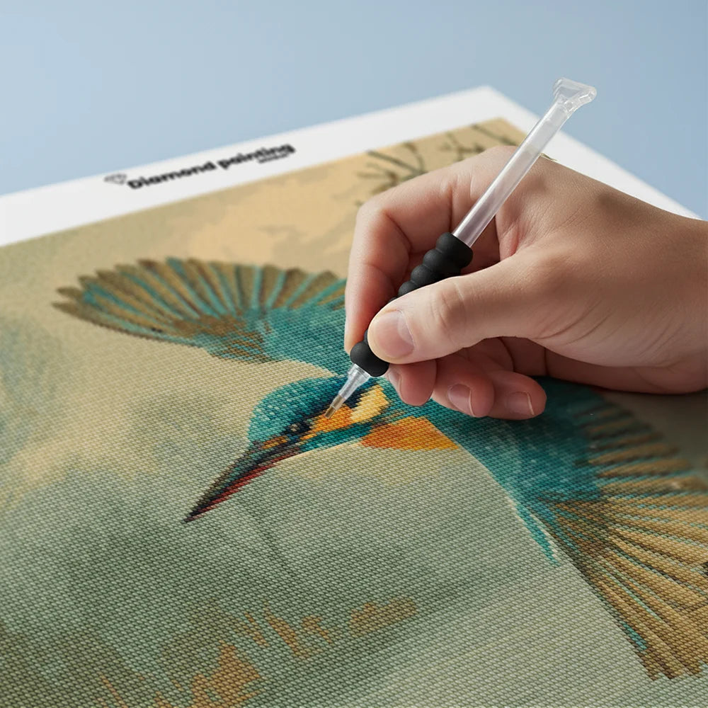 Diamond Painting - IJsvogelkunst in Zachte Nevel