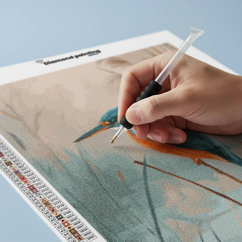 Diamond Painting - IJsvogel bij Zonsopkomst