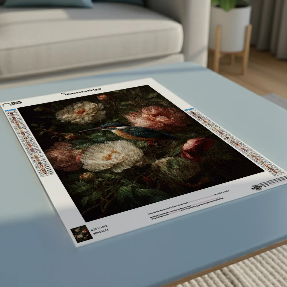 Diamond Painting - Vogels in Bloei – Een Harmonisch Samenspel van Natuur en Kleuren
