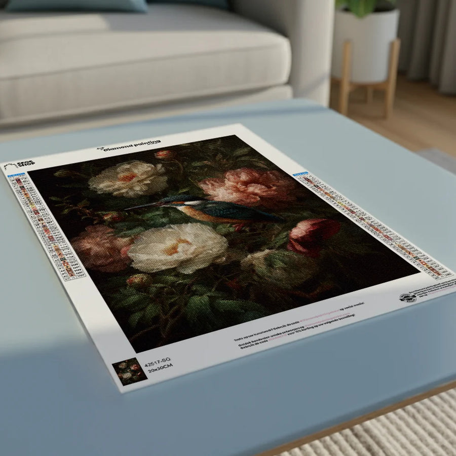 Diamond Painting - Vogels in Bloei – Een Harmonisch Samenspel van Natuur en Kleuren