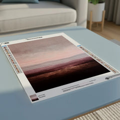 Diamond Painting - Abstract minimalistisch landschap in paars, taupe en bordeaux