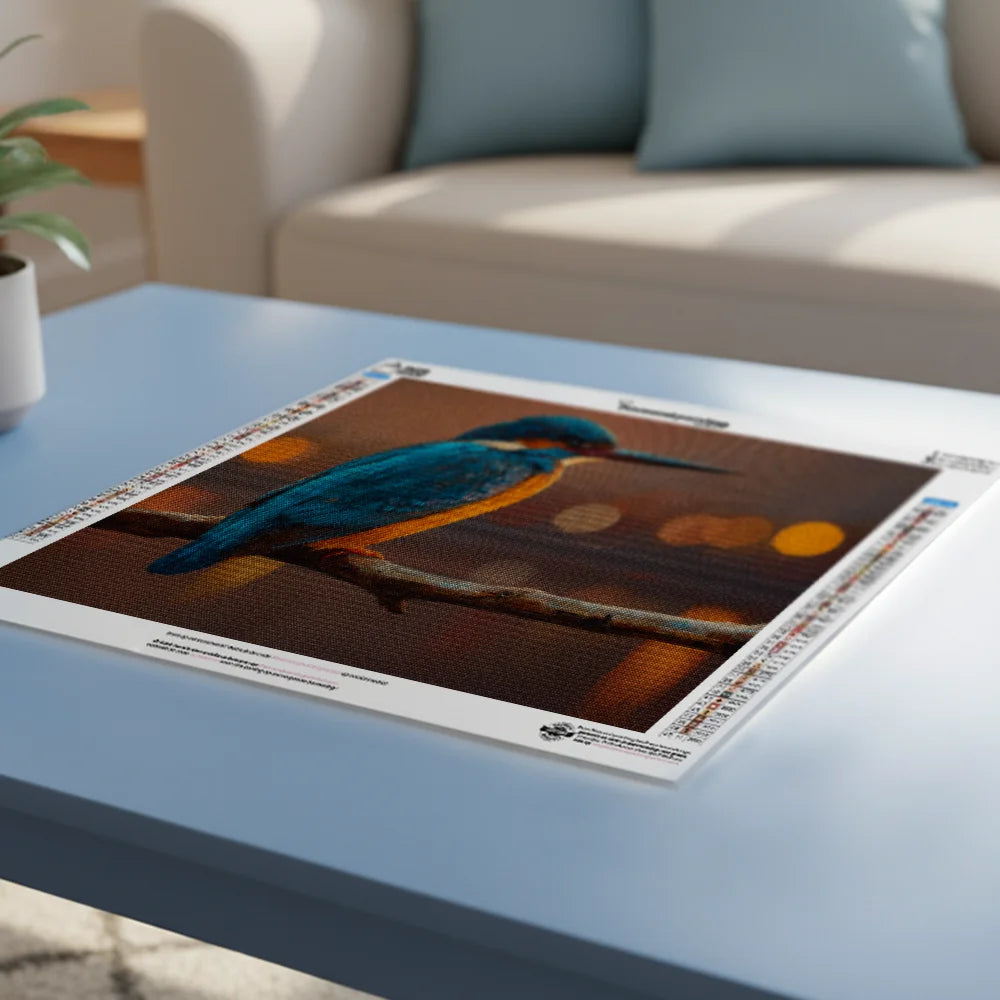 Diamond Painting - Panoramische IJsvogel in Avondgloed