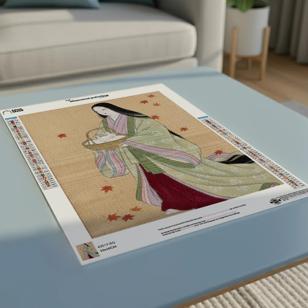 Diamond Painting - Witte Konijnen in de Herfstmand