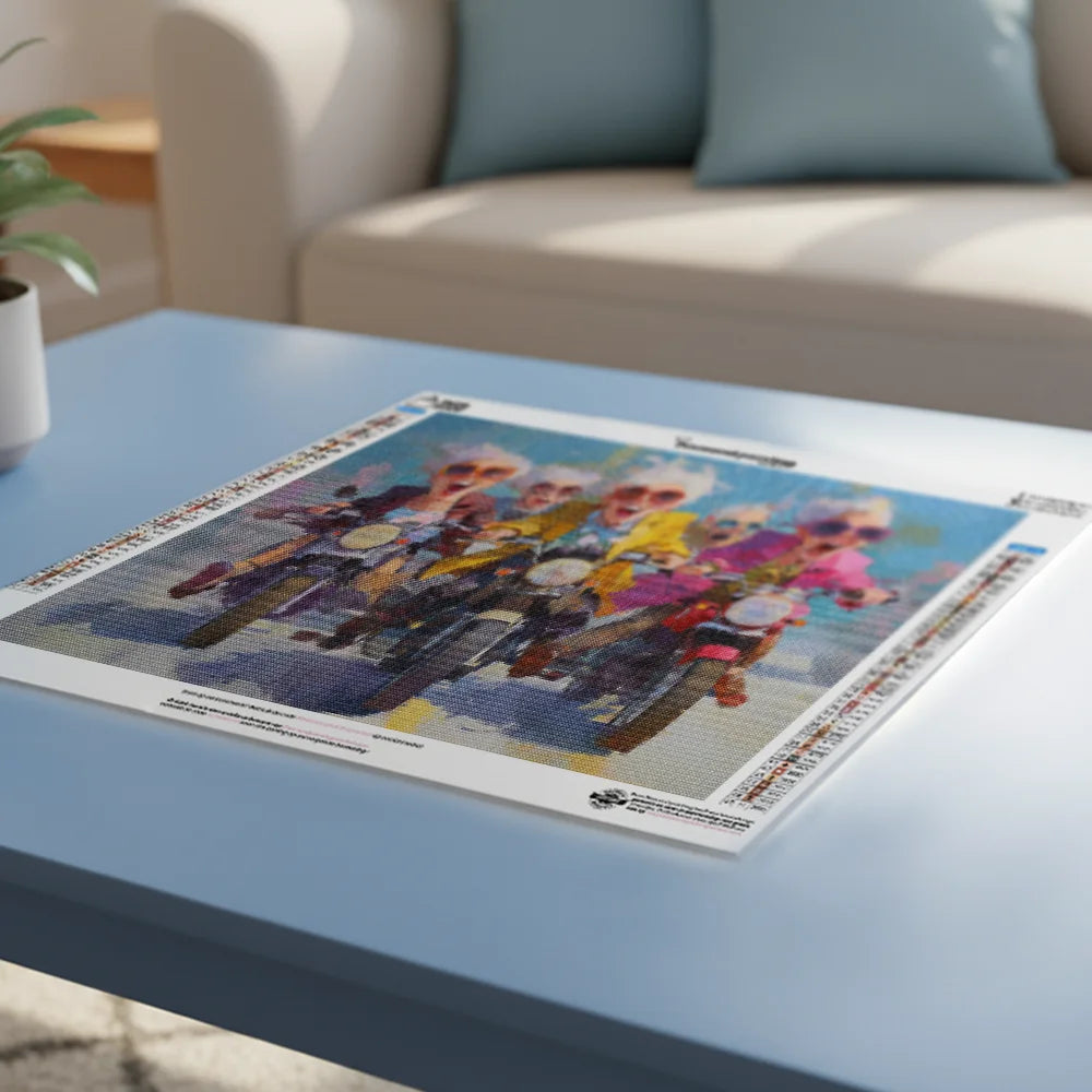 Diamond Painting - Gezellige dames aan het motorrijden