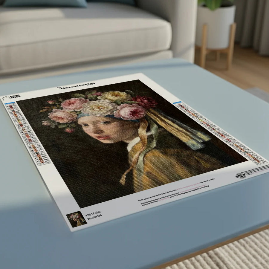 Diamond Painting - Meisje met Bloemenkroon