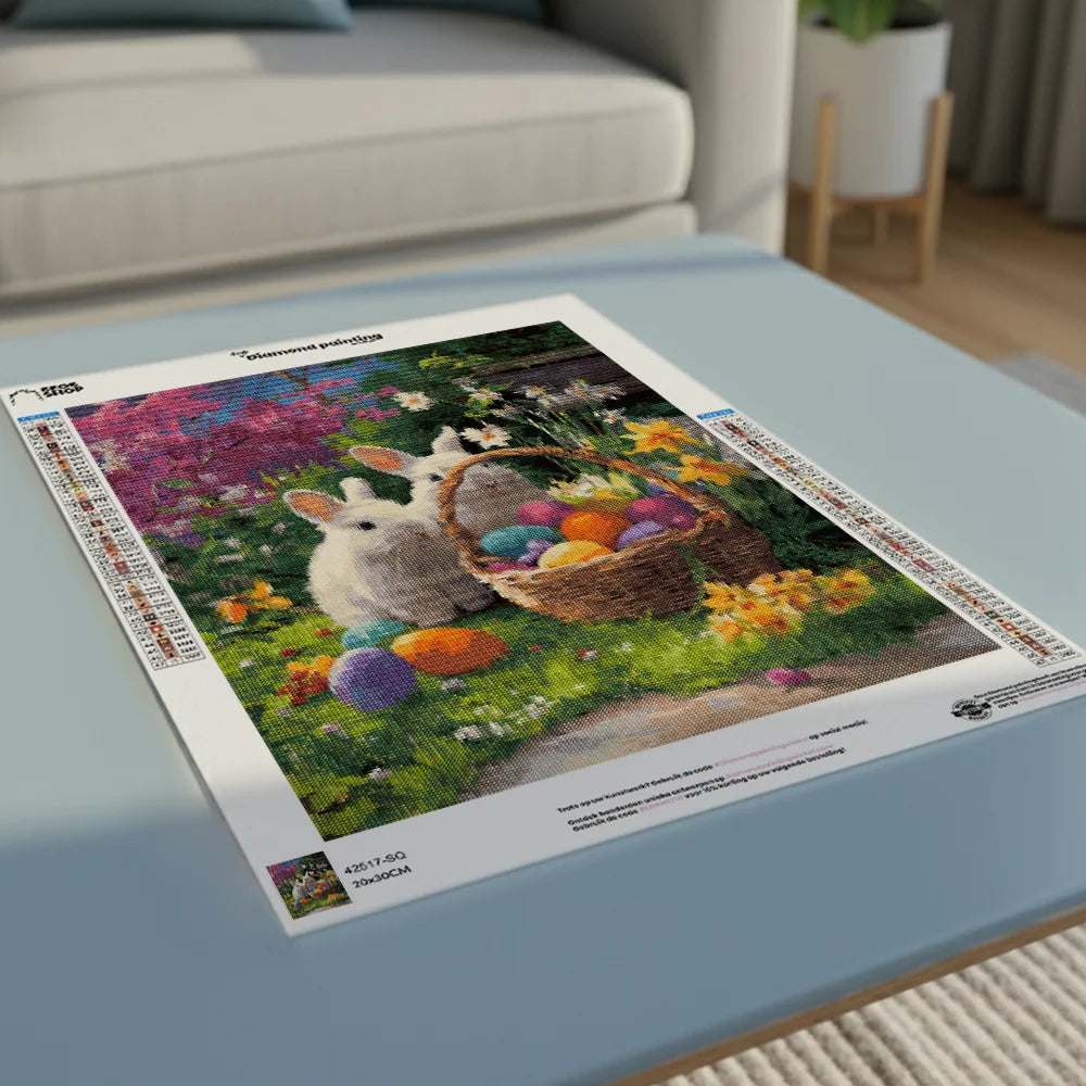 Diamond Painting - Paasmandje in de Tuin