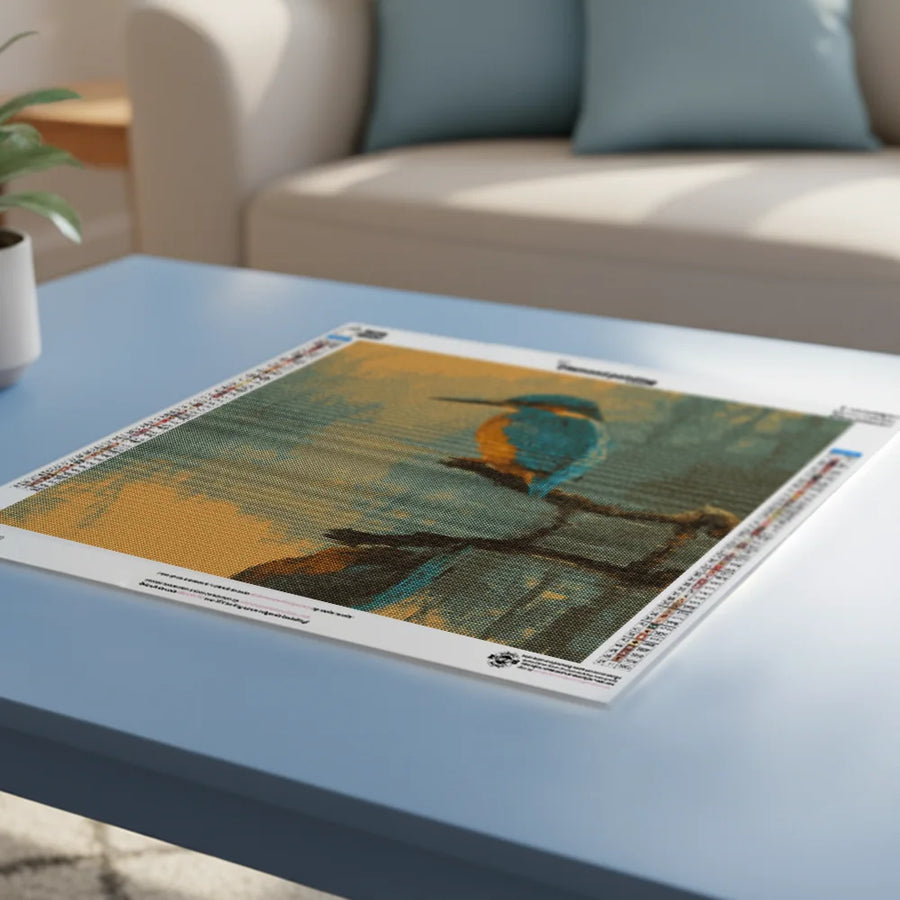 Diamond Painting - IJsvogel Grunge aan het Water