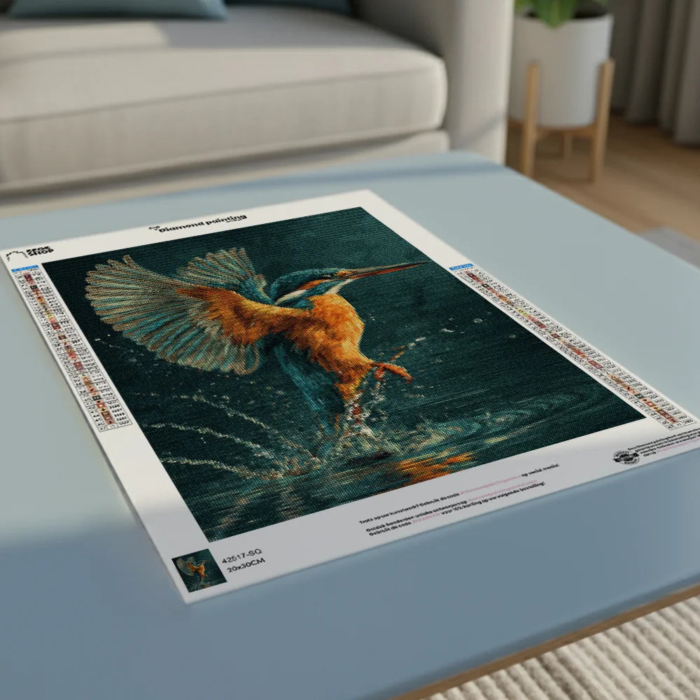 Diamond Painting - Schitterende IJsvogel Duikvlucht