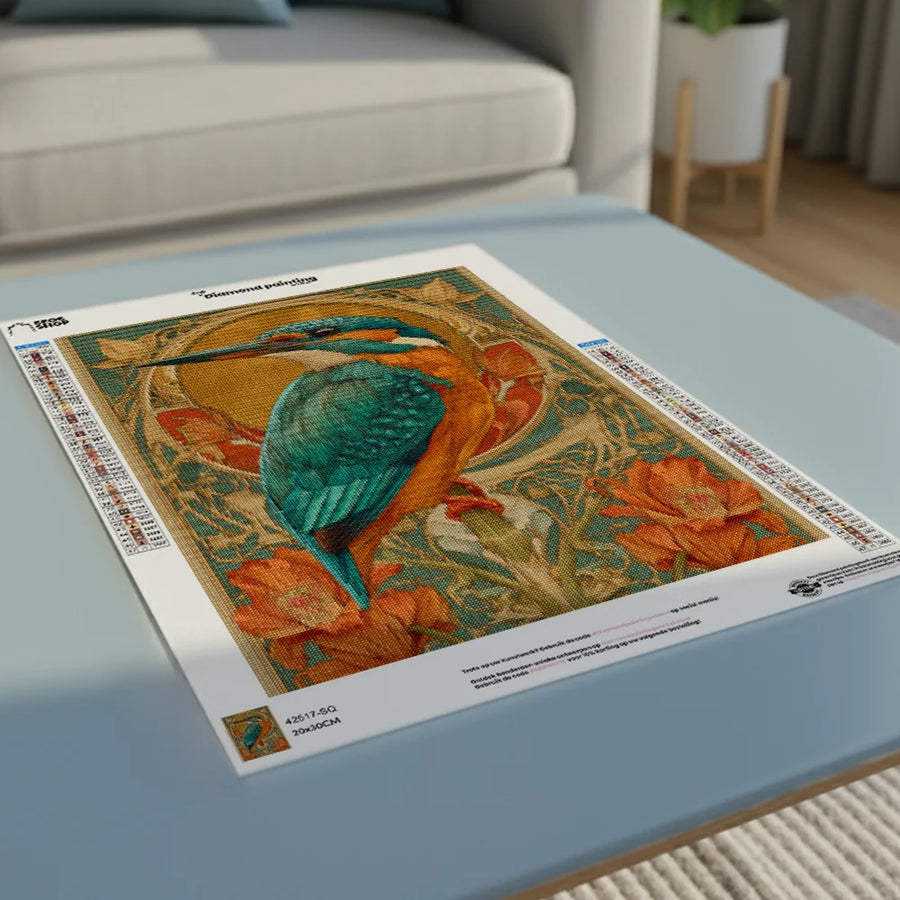 Diamond Painting - Jugendstil IJsvogel in Goud