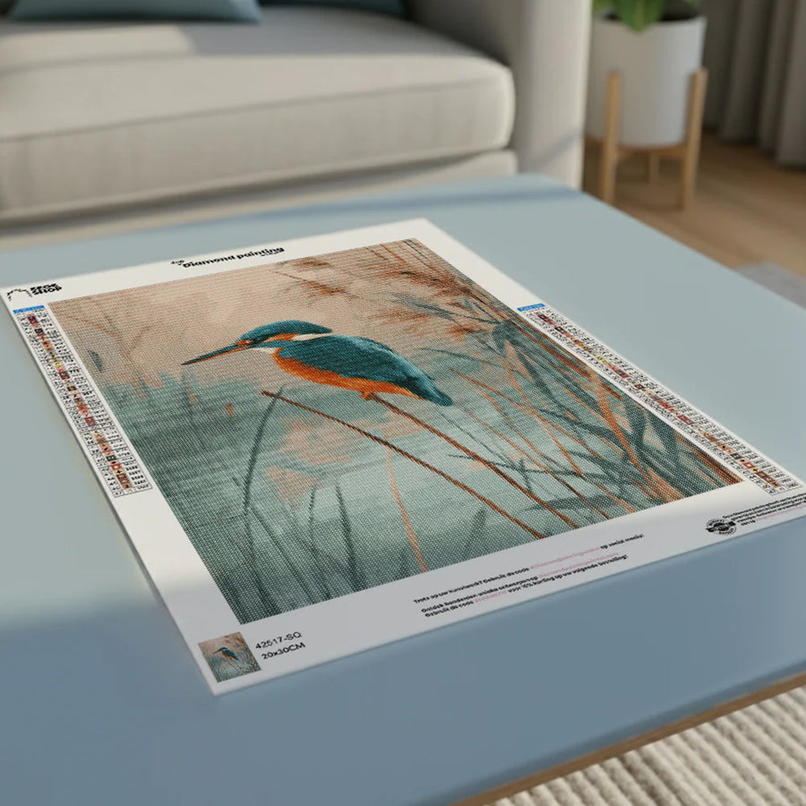 Diamond Painting - IJsvogel bij Zonsopkomst