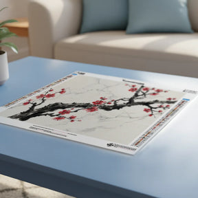 Diamond Painting - Inkttak met rode bloesem