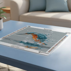 Diamond Painting - Vissende IJsvogel met Waterspatten