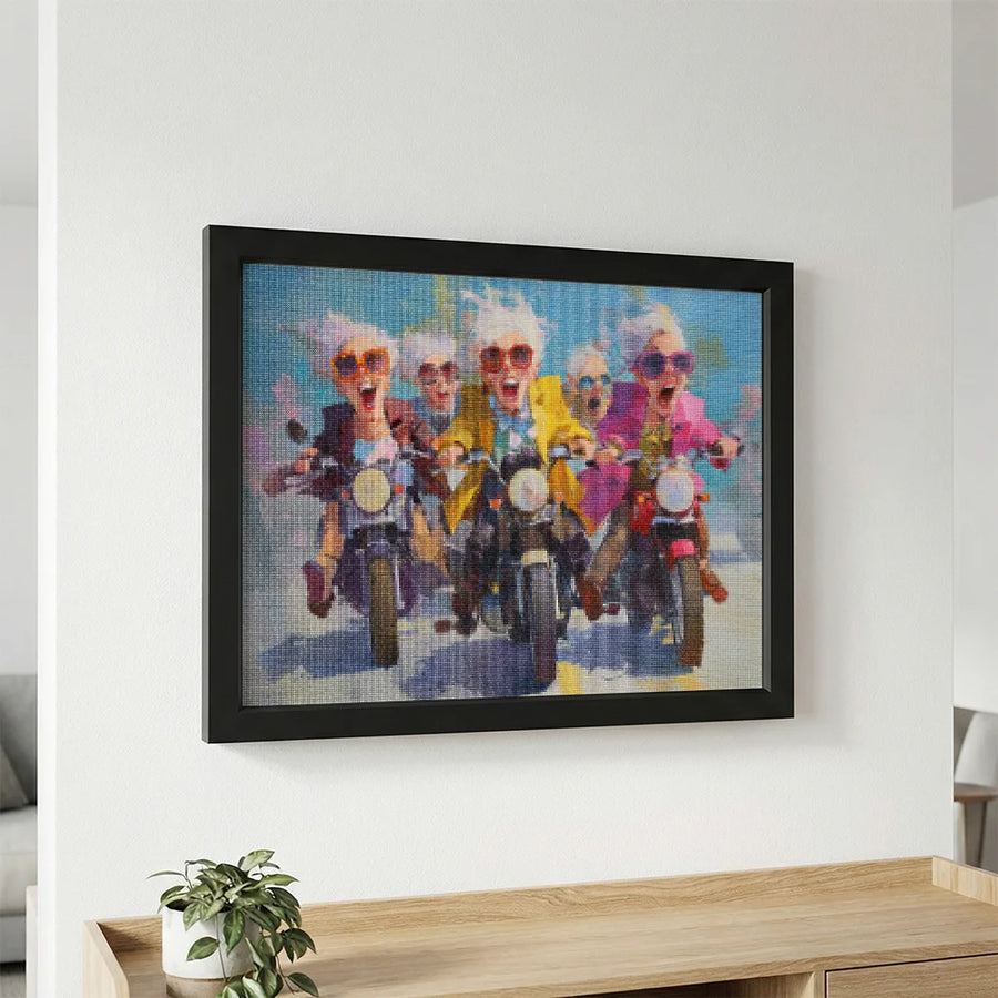 Diamond Painting - Gezellige dames aan het motorrijden