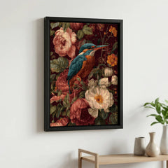 Diamond Painting - IJsvogel tussen Weelderige Bloemen