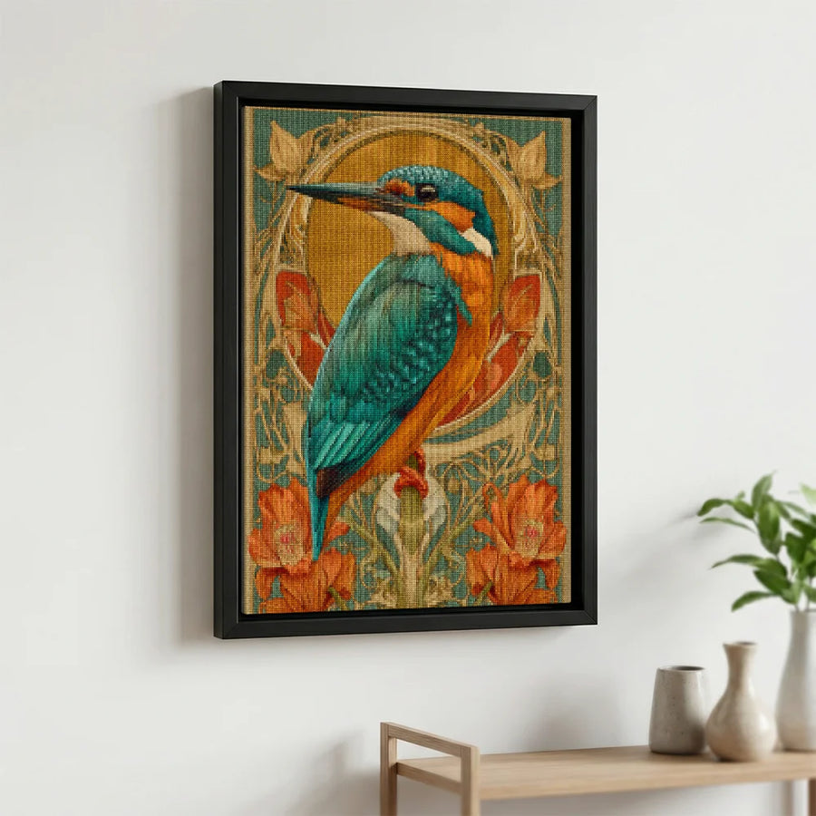 Diamond Painting - Jugendstil IJsvogel in Goud