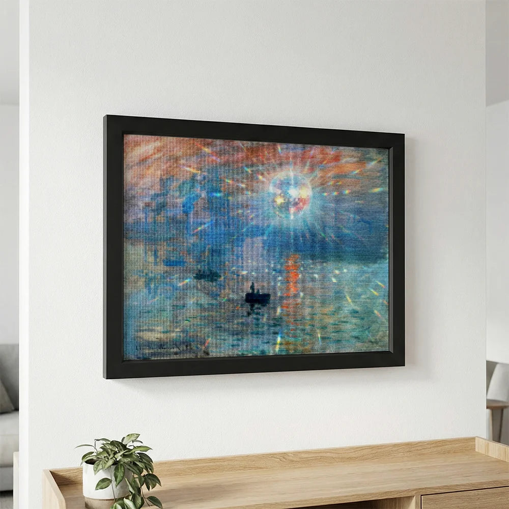 Diamond Painting - Impressie, discobal bij zonsopgang
