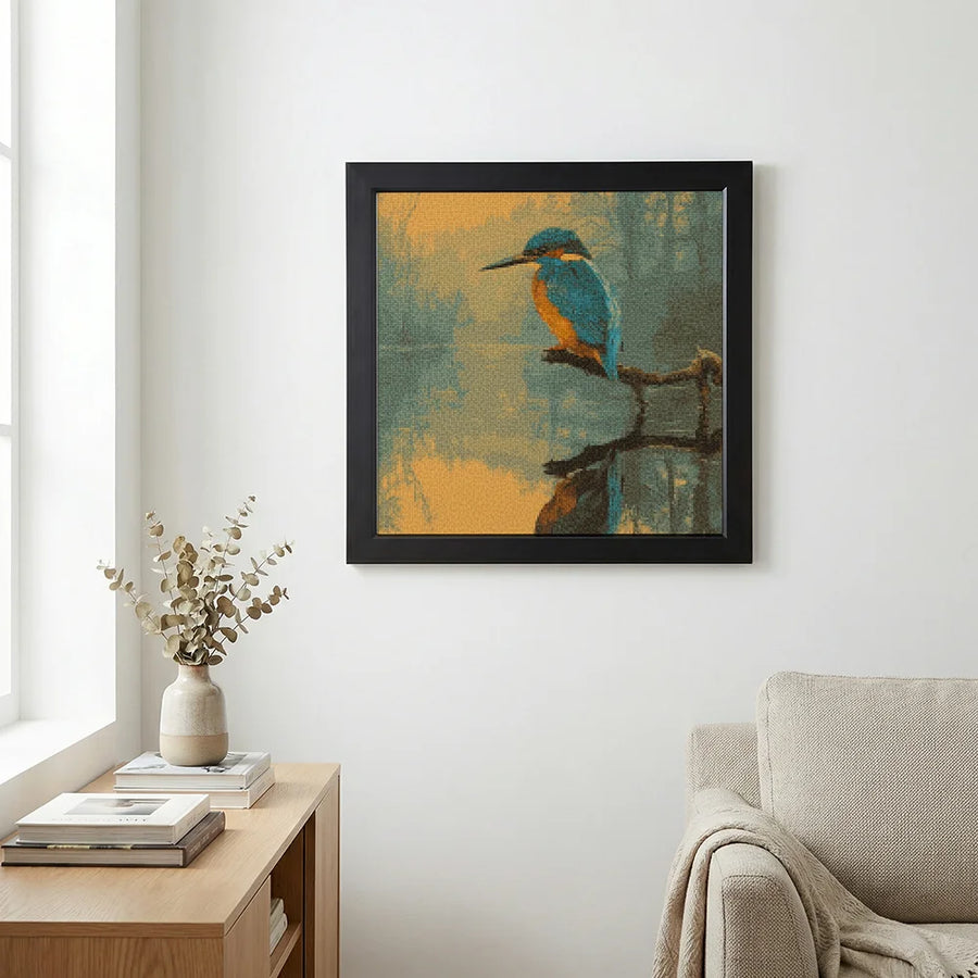 Diamond Painting - IJsvogel Grunge aan het Water
