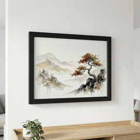 Diamond Painting - Eenzame boom in berglandschap