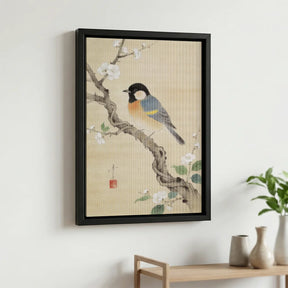 Diamond Painting - Koolmezen op bloesemtak van Ohara Koson