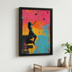 Diamond Painting - Banksy kleurrijk - Meisje met vogels