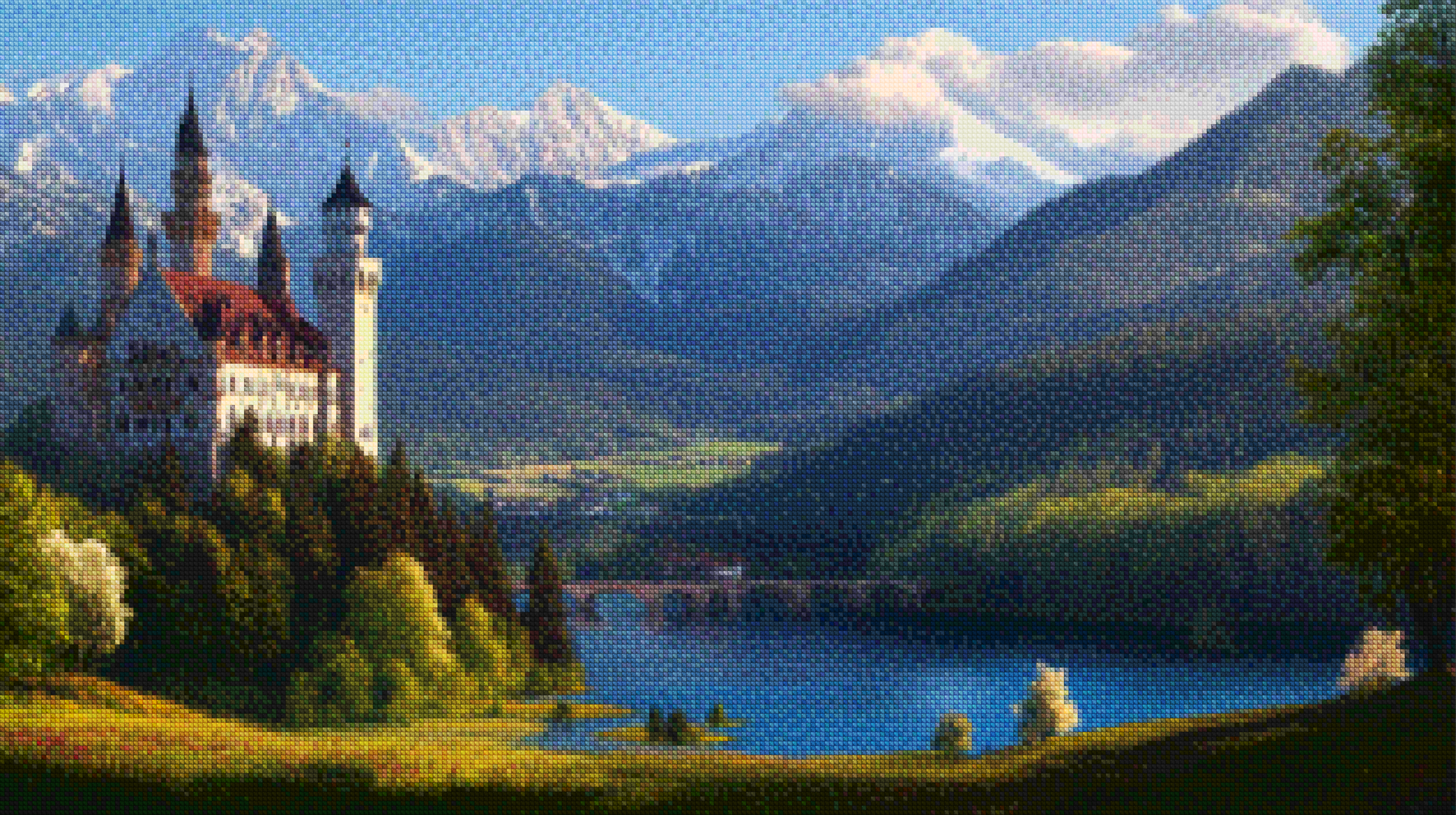 Diamond Painting -  Mystiek bergkasteel