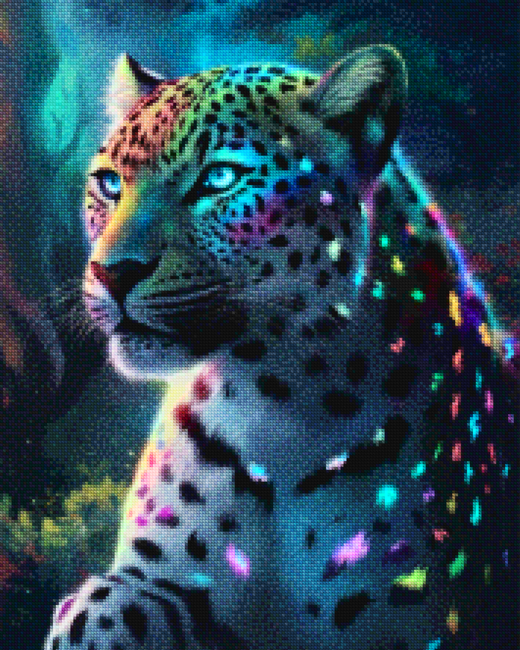 Diamond Painting -  Neon jungleluipaard