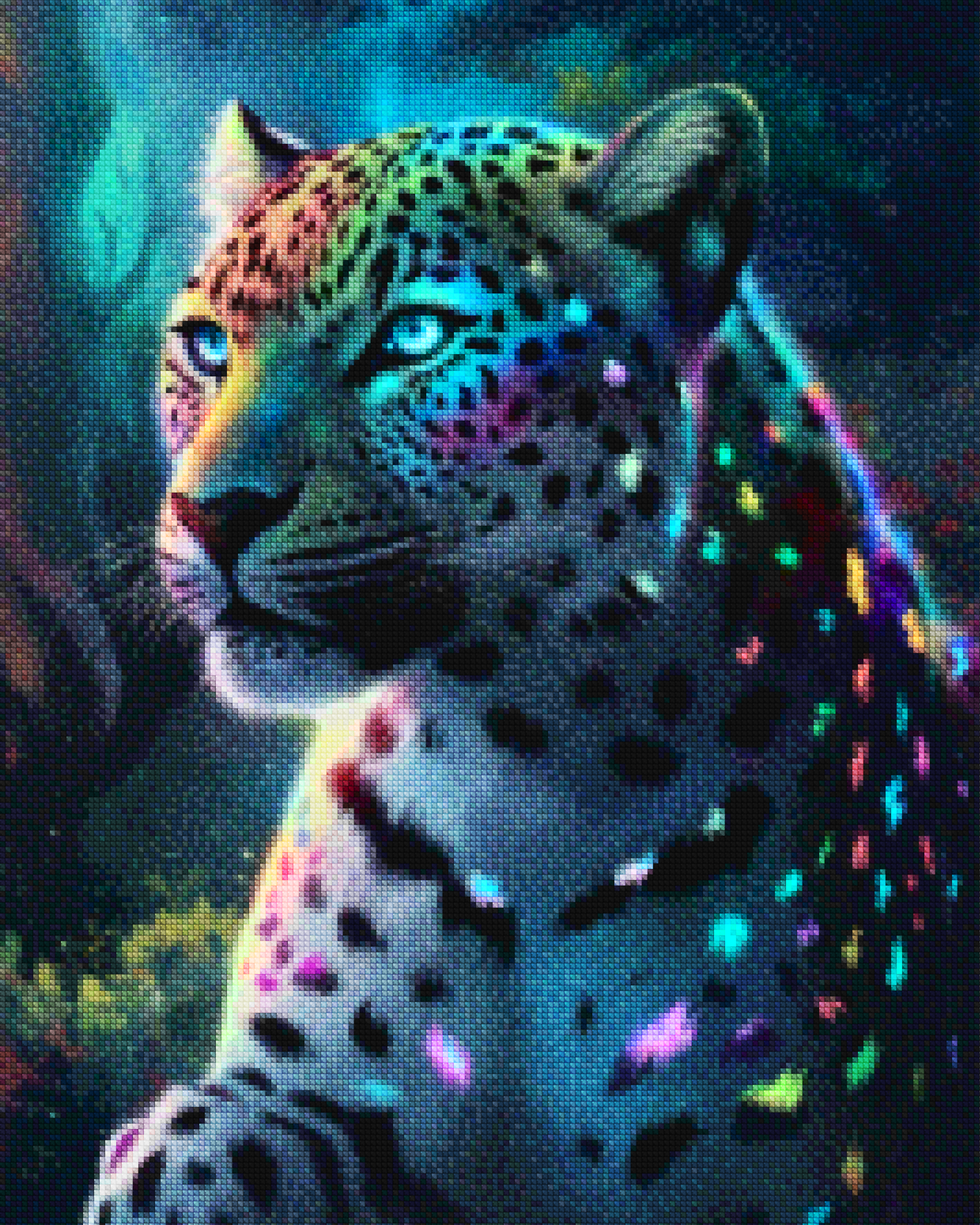 Diamond Painting -  Neon jungleluipaard