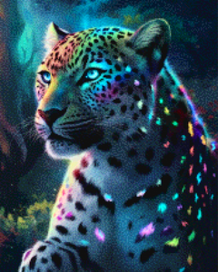 Diamond Painting -  Neon jungleluipaard