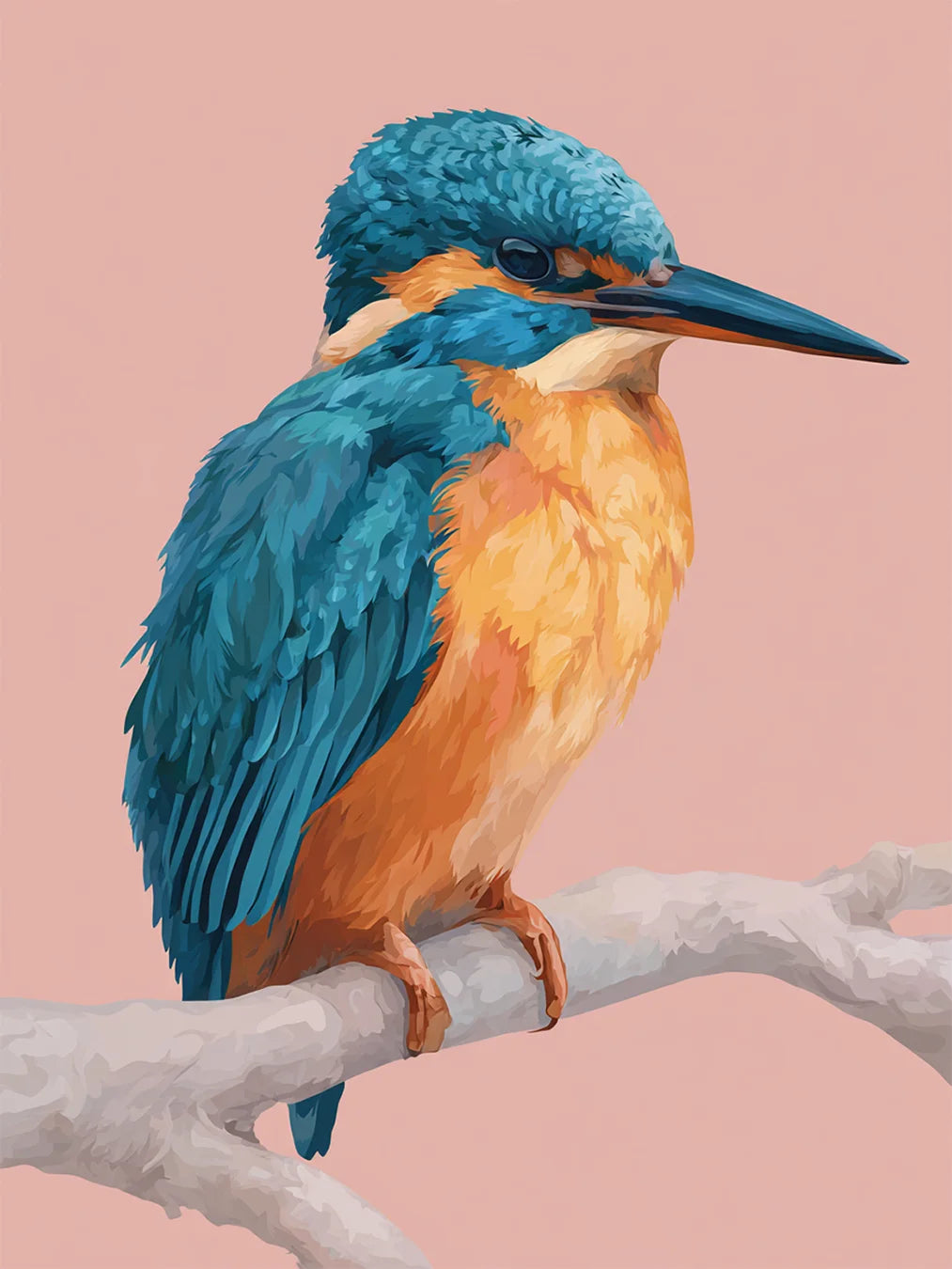 Diamond Painting - Aquarel IJsvogel op Tak