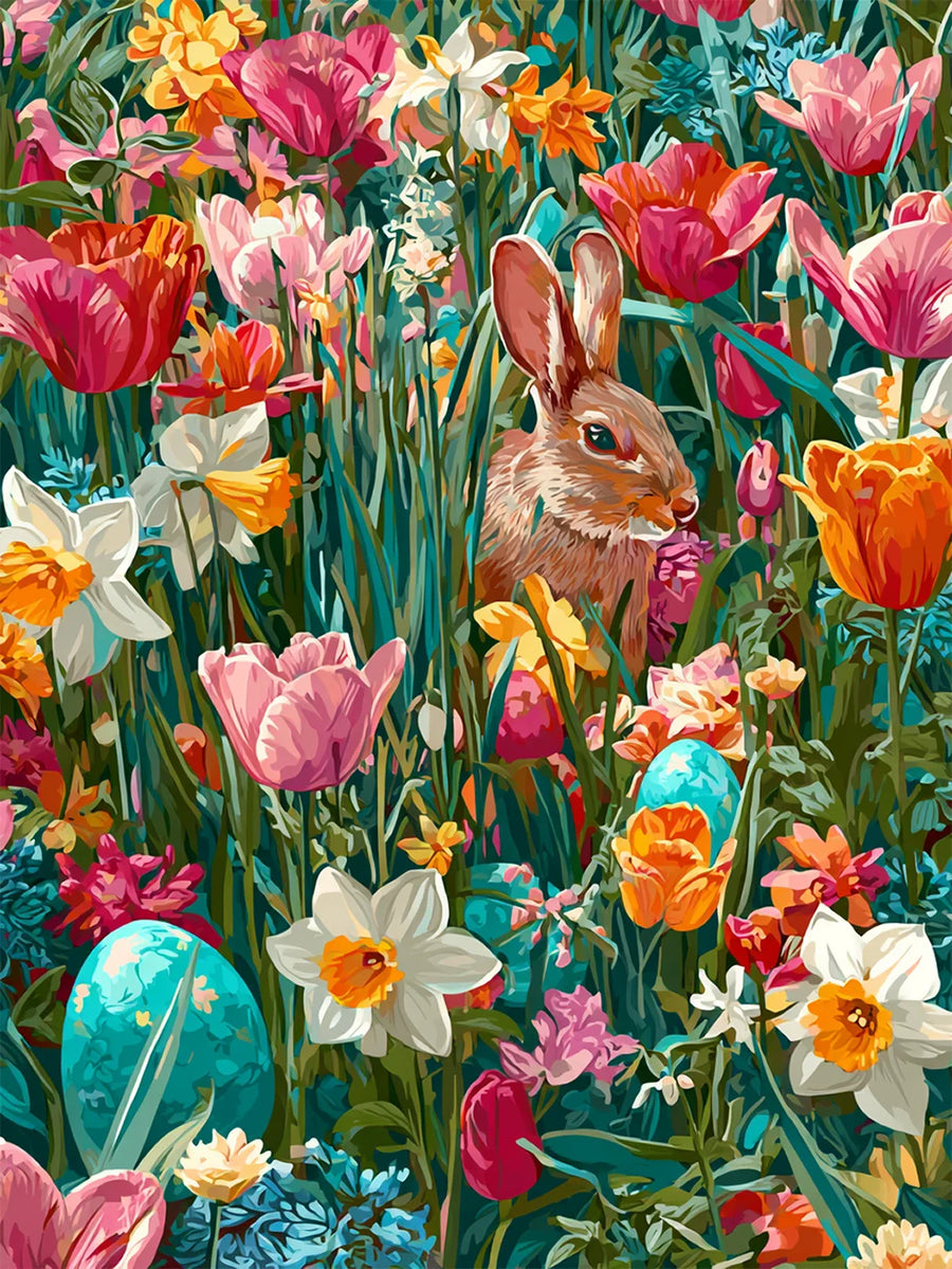 Diamond Painting - Voorjaarsbloemen in Bloei