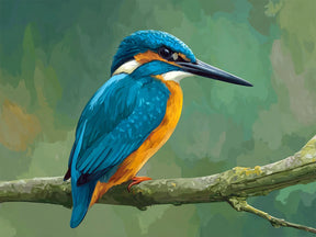 Diamond Painting - IJsvogel op een Lenteochtend