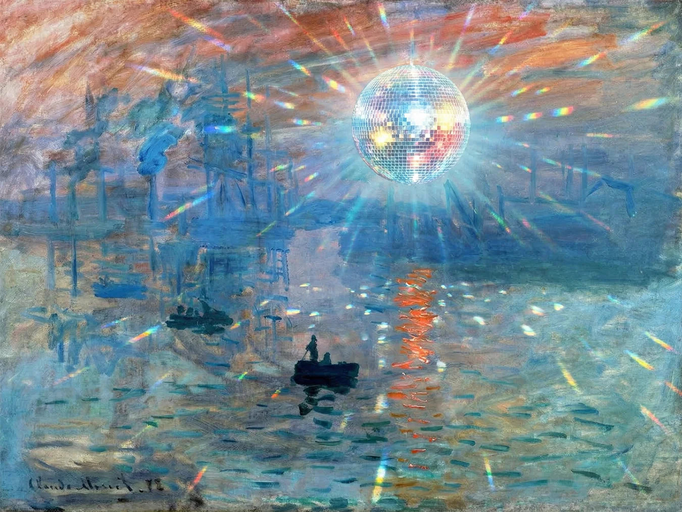 Diamond Painting - Impressie, discobal bij zonsopgang