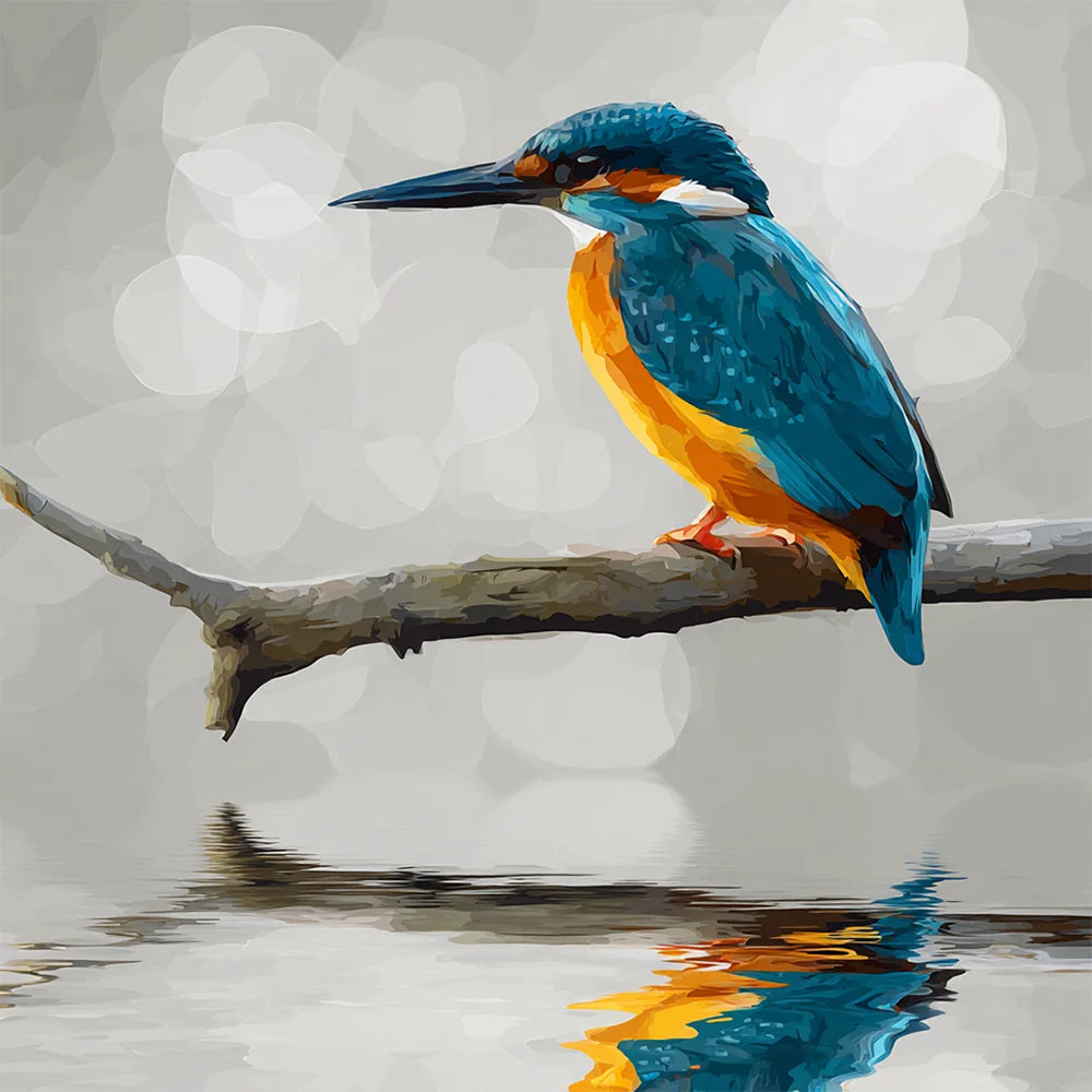Diamond Painting - IJsvogel – Perfecte Ochtendreflectie