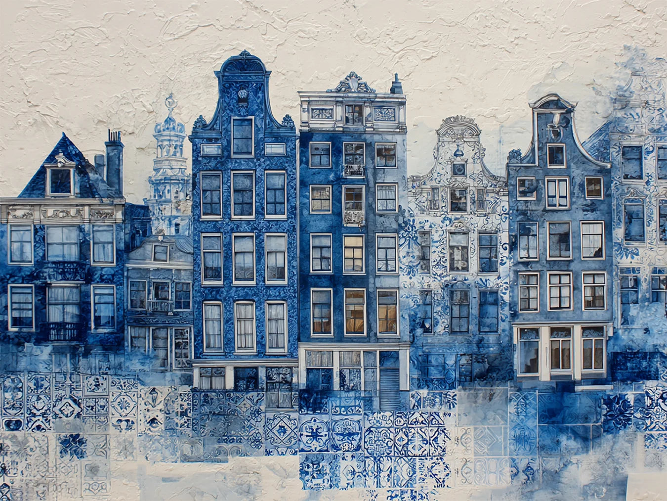 Diamond Painting - Collage van Delft, in Delfts blauw