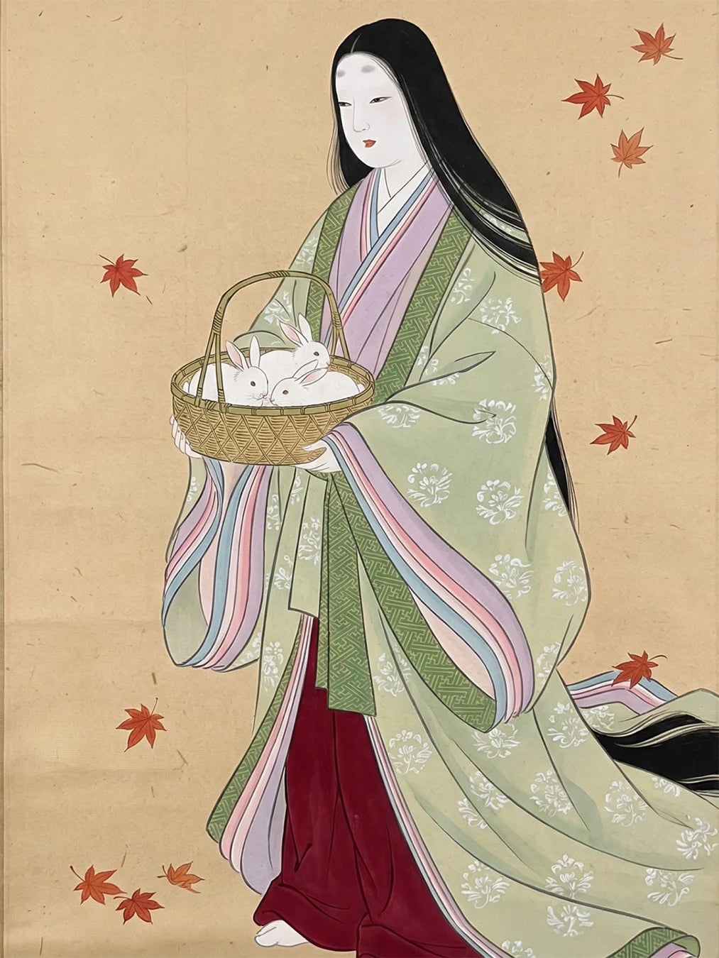 Diamond Painting - Witte Konijnen in de Herfstmand