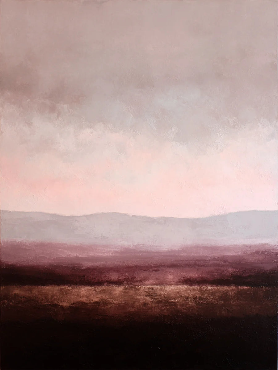 Diamond Painting - Abstract minimalistisch landschap in paars, taupe en bordeaux