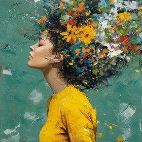 Diamond Painting - Het meisje en de bloemen