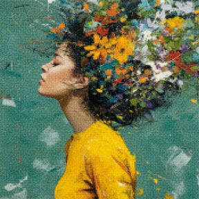 Diamond Painting - Het meisje en de bloemen