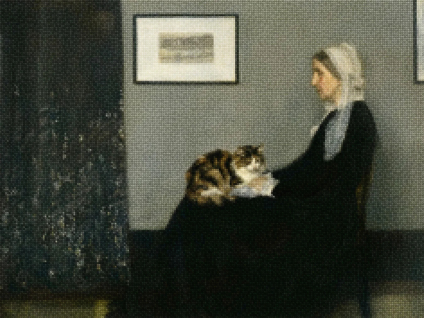 Diamond Painting - Whistlers moeder met kat