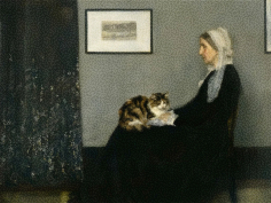 Diamond Painting - Whistlers moeder met kat