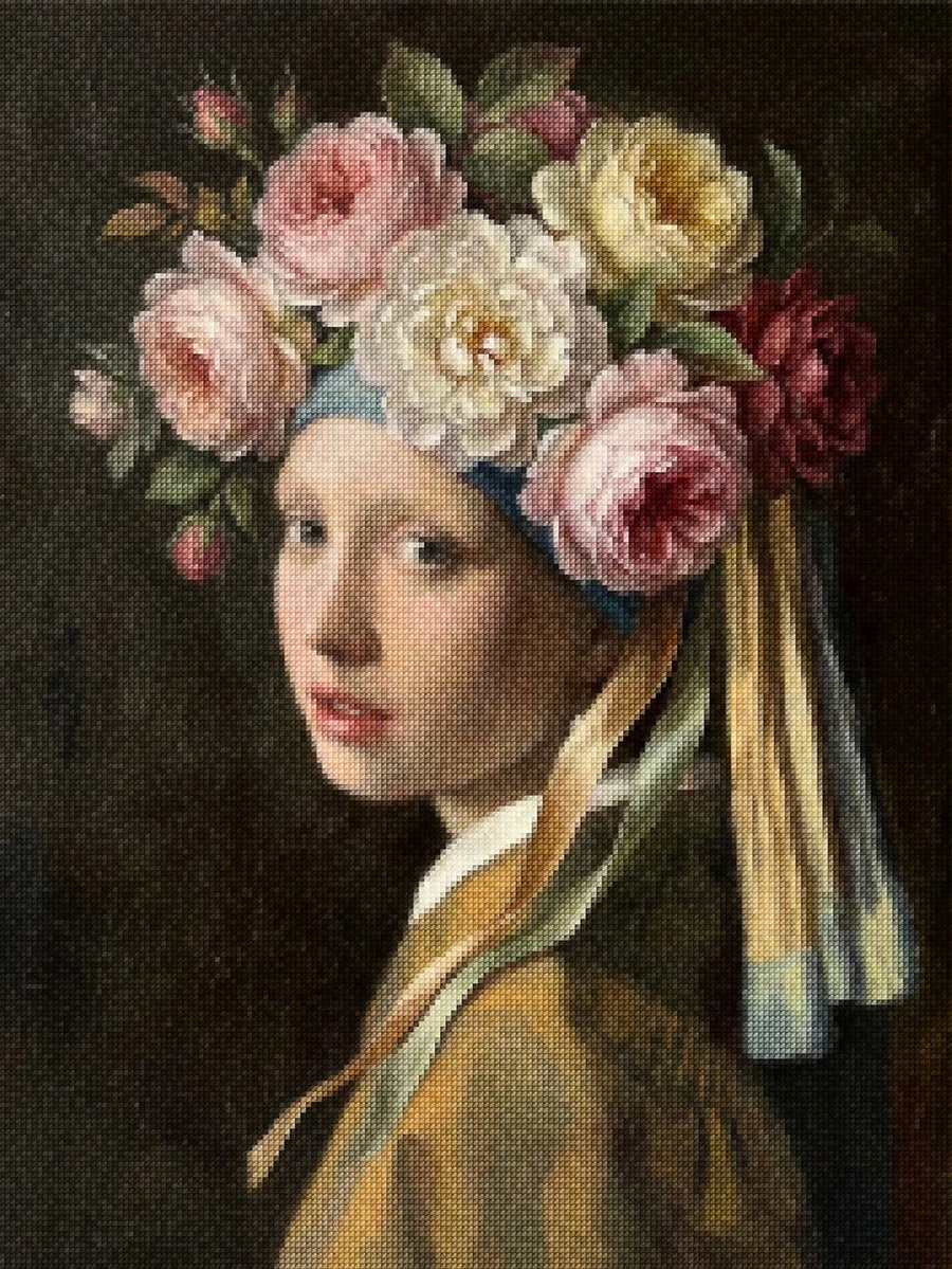 Diamond Painting - Meisje met Bloemenkroon