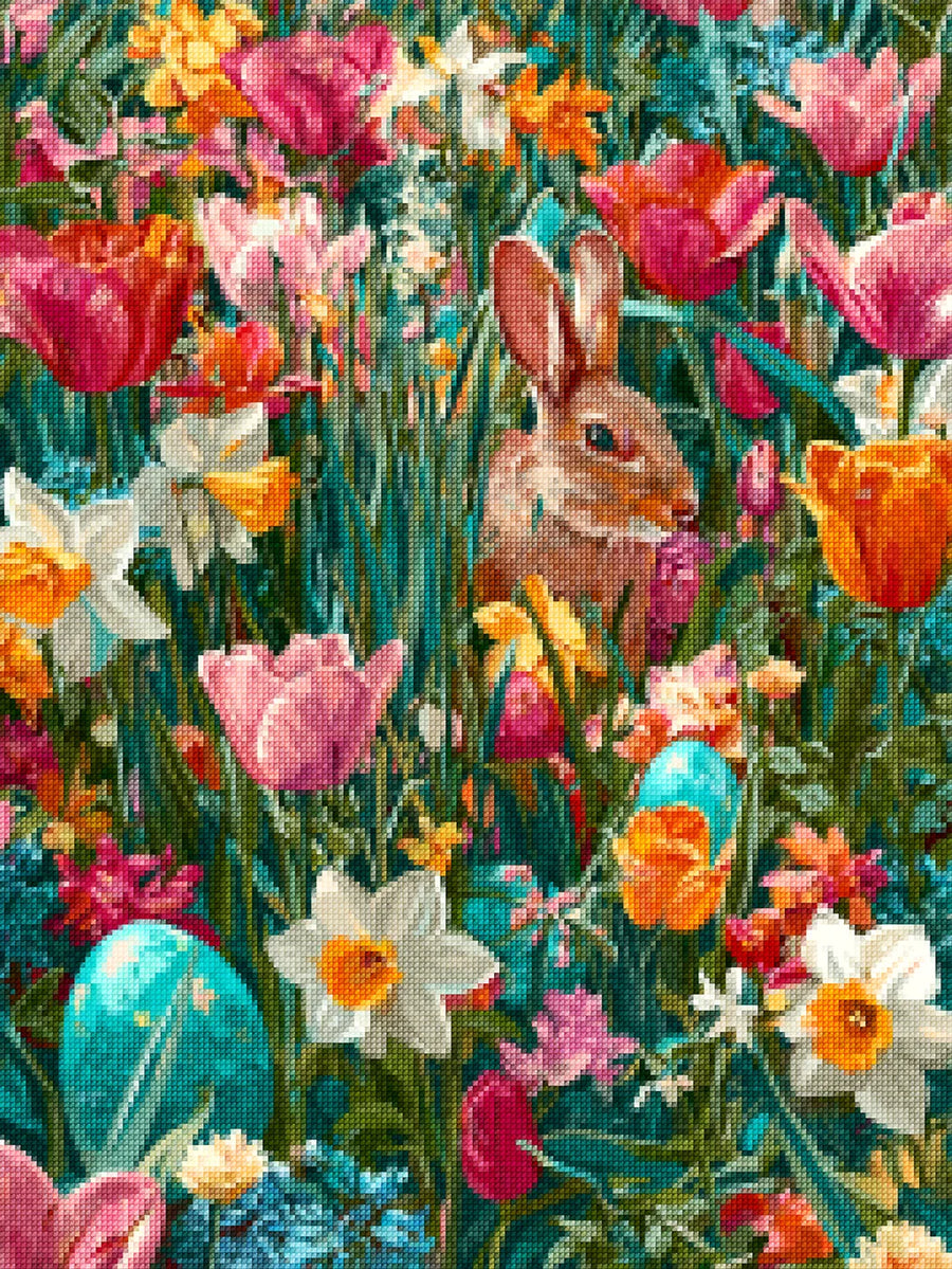 Diamond Painting - Voorjaarsbloemen in Bloei