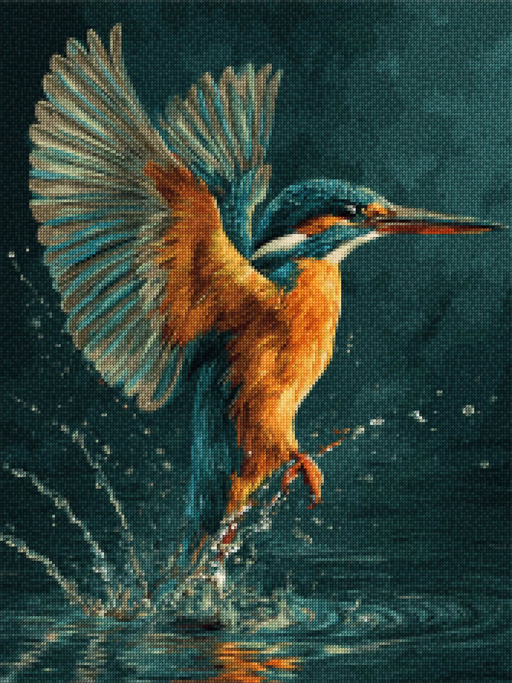 Diamond Painting - Schitterende IJsvogel Duikvlucht