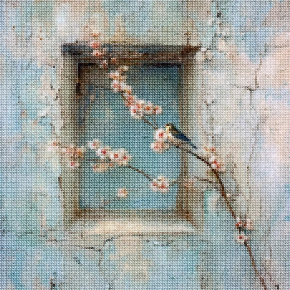 Diamond Painting - Bloeiend Venster naar het Verleden