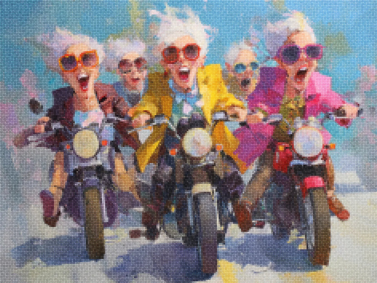 Diamond Painting - Gezellige dames aan het motorrijden