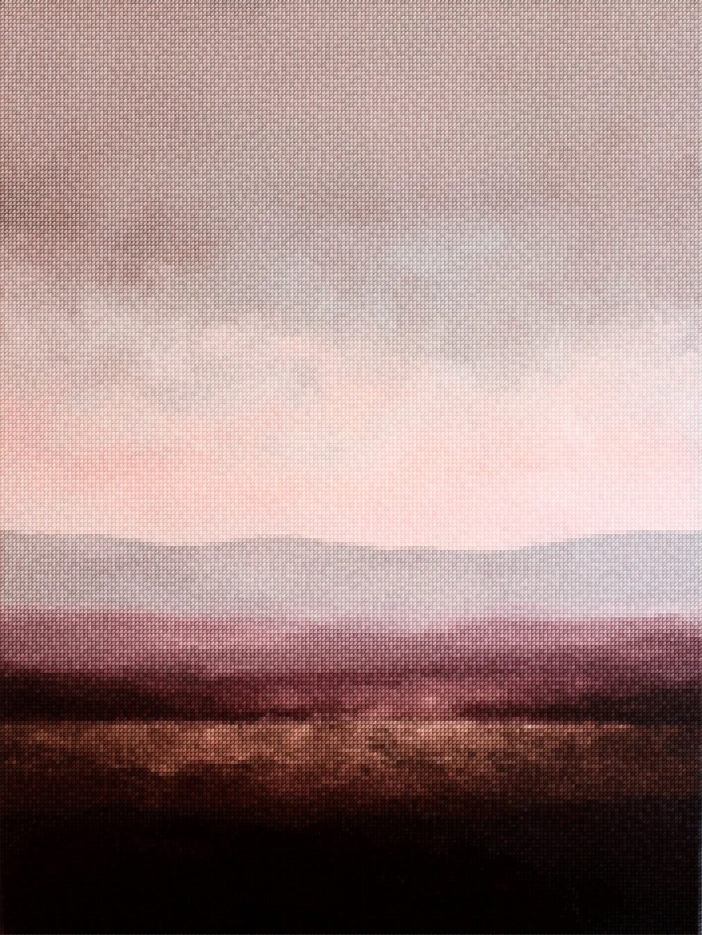 Diamond Painting - Abstract minimalistisch landschap in paars, taupe en bordeaux