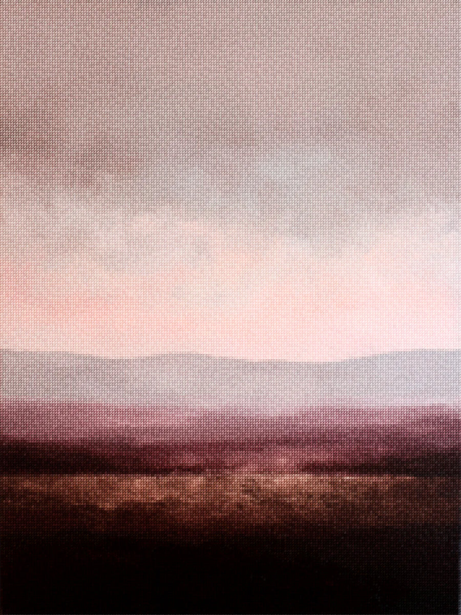 Diamond Painting - Abstract minimalistisch landschap in paars, taupe en bordeaux