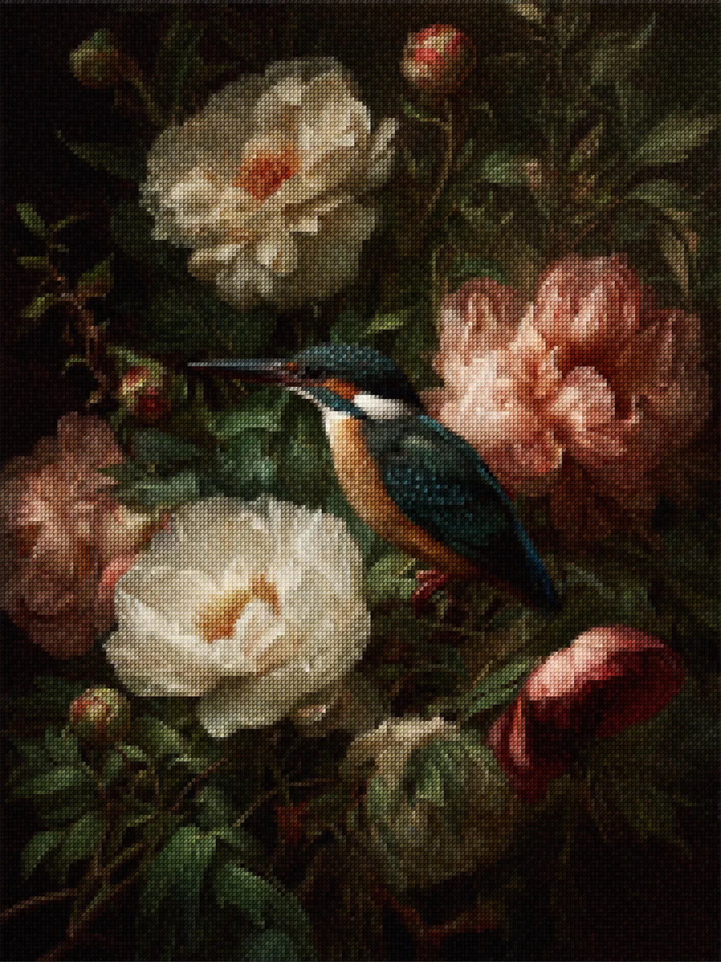 Diamond Painting - Vogels in Bloei – Een Harmonisch Samenspel van Natuur en Kleuren