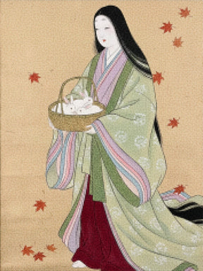 Diamond Painting - Witte Konijnen in de Herfstmand