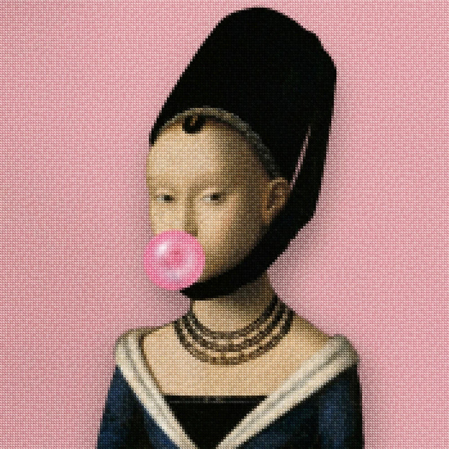 Diamond Painting - Meisje met kauwgombel